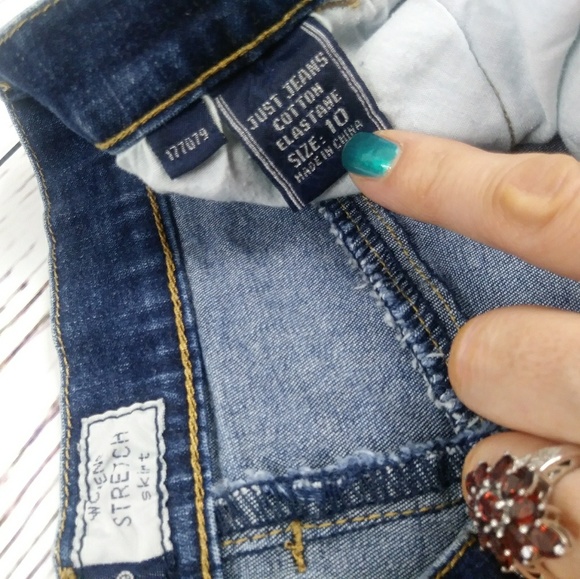 Vintage Two Tone Stretch Denim Pencil Skirt - Picture 8 of 11